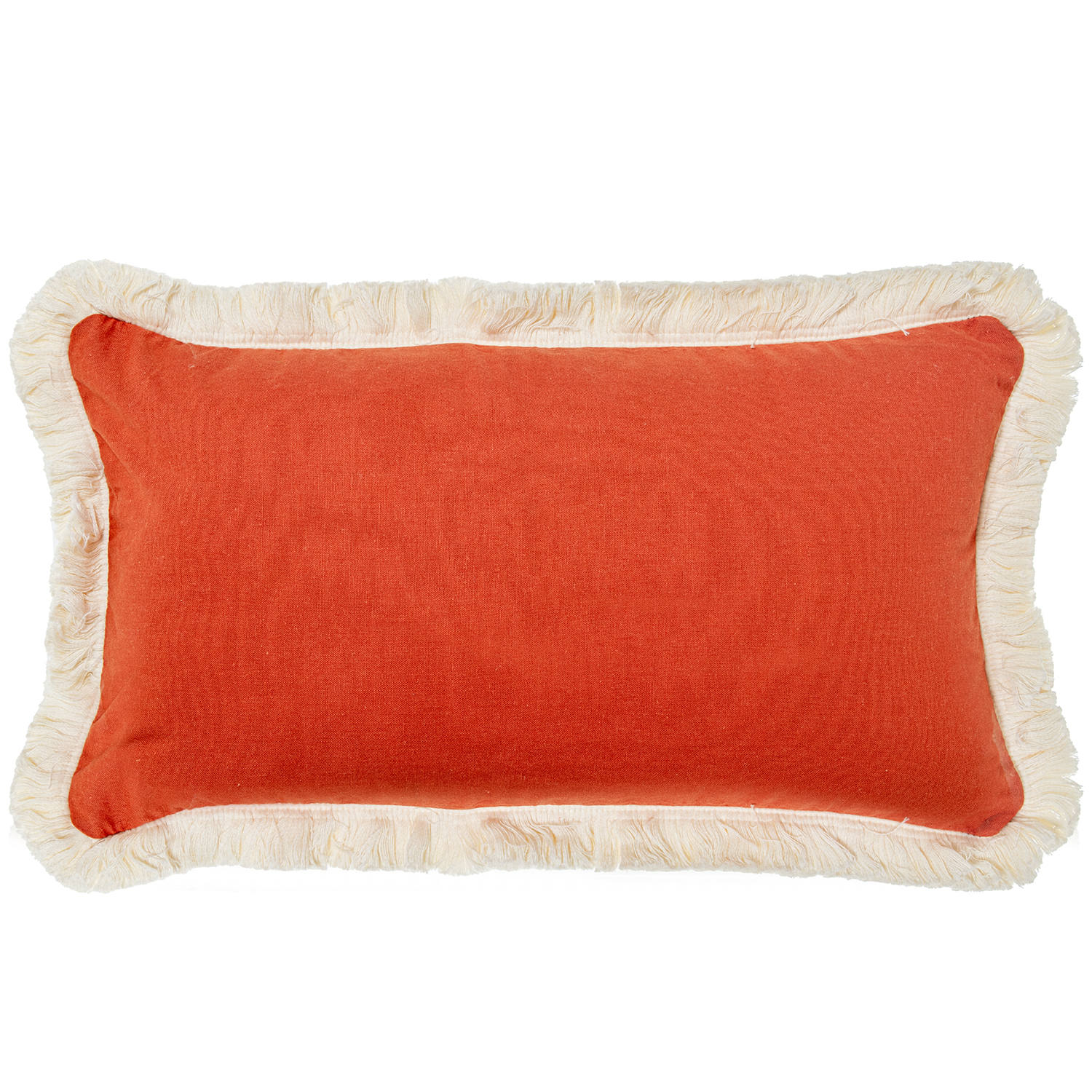 Cojin 50x30cm naranja 35% poliester 35% algodon 30% lino 50x30cm, con cremallera