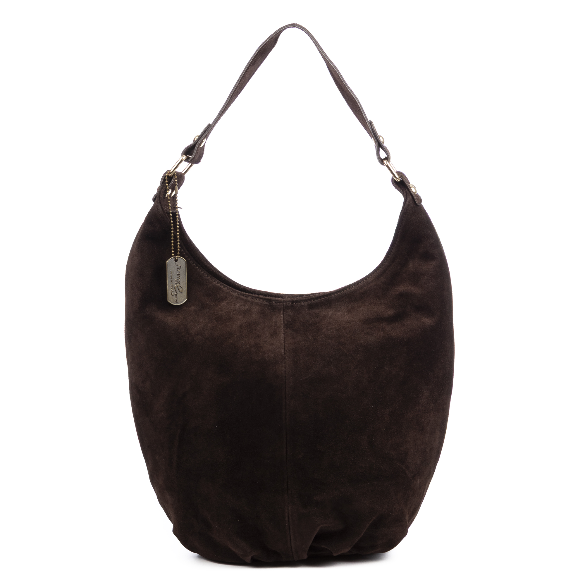FIRENZE ARTEGIANI Bolso de hombro Mujer. Piel auténtica Gamuza. 38x15x31cm