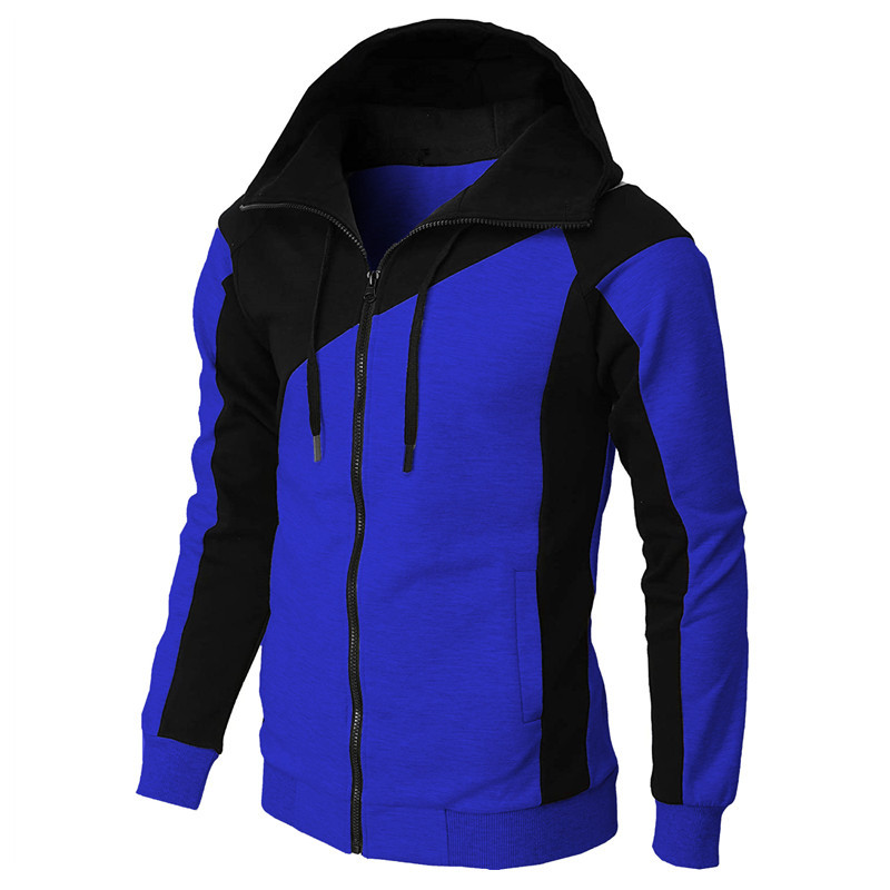 TK Chaqueta con cremallera de color en contraste de otoño e invierno, sudadera con capucha para hombre, moda informal para hombre, ropa deportiva de manga larga para hombre
