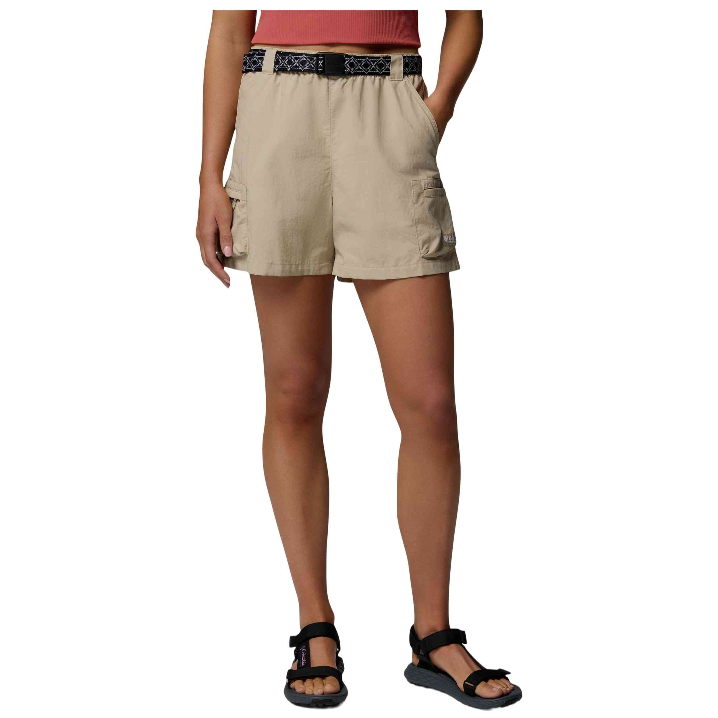 Pantalon Corto Columbia modelo Pantalón corto Columbia Sequoia Grove Woven beige mujer para Mujer en color Beige