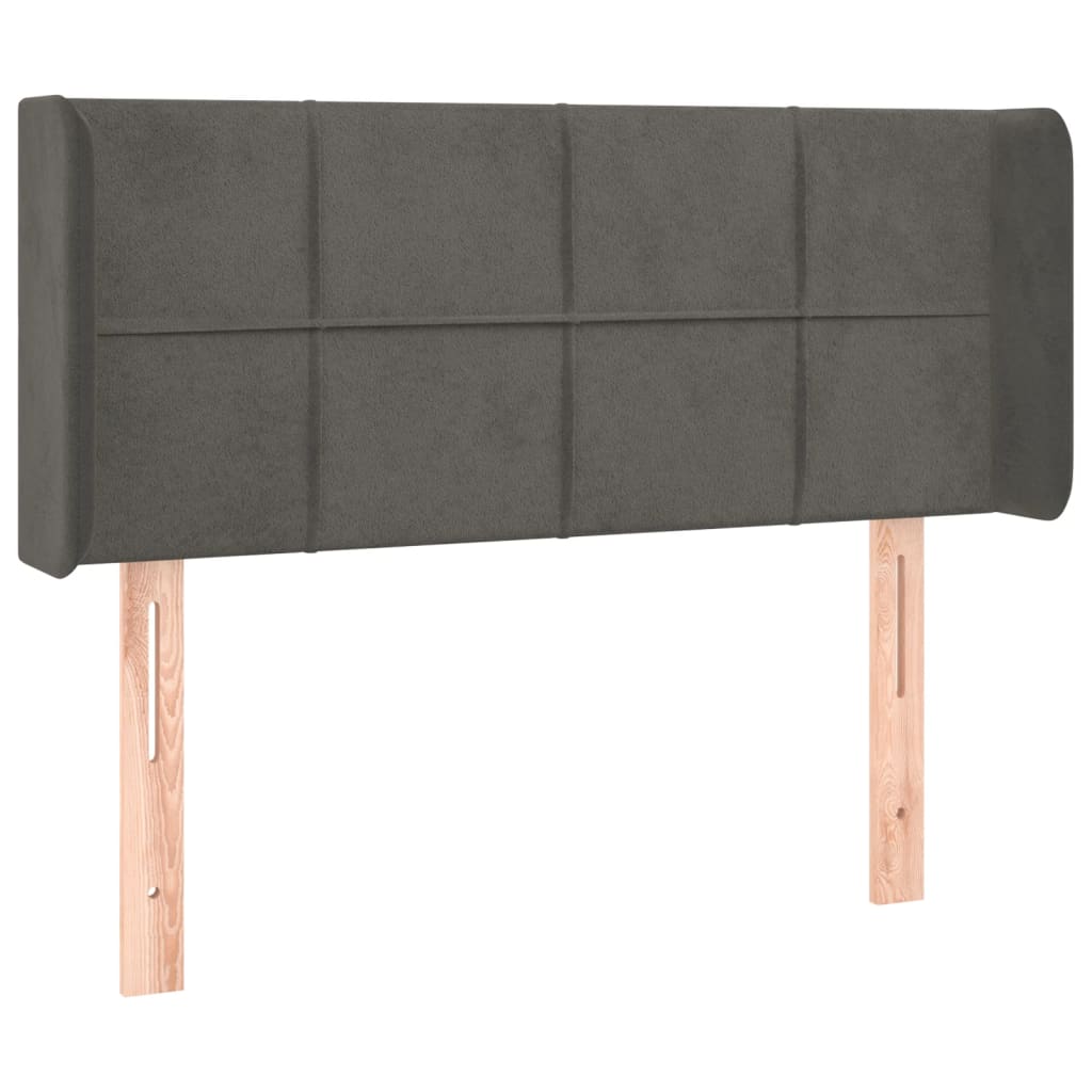 vidaXL Cabecero con LED de terciopelo gris oscuro 83x16x78/88 cm