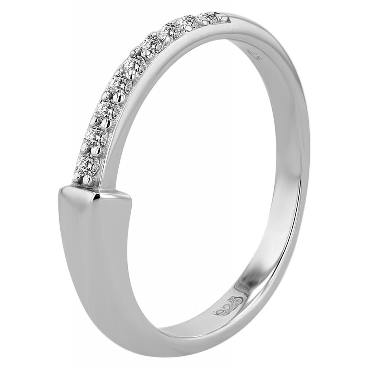 Anillo em Prata de Lei 925 Tiana com Zircónias Banhado a Ródio - Tam.56