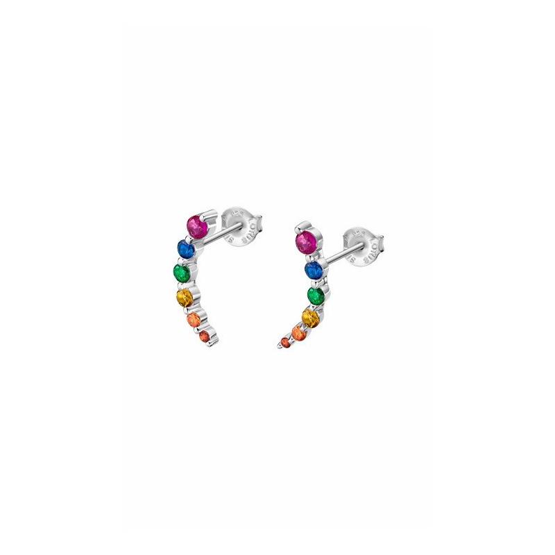 Pendientes Trepadores con Piedras de Colores - Lotus Silver - LP3389-4/3