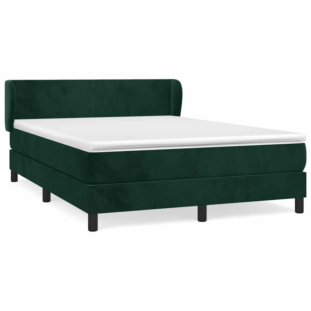 vidaXL Cama box spring con colchón terciopelo  140x190 cm Multicolor