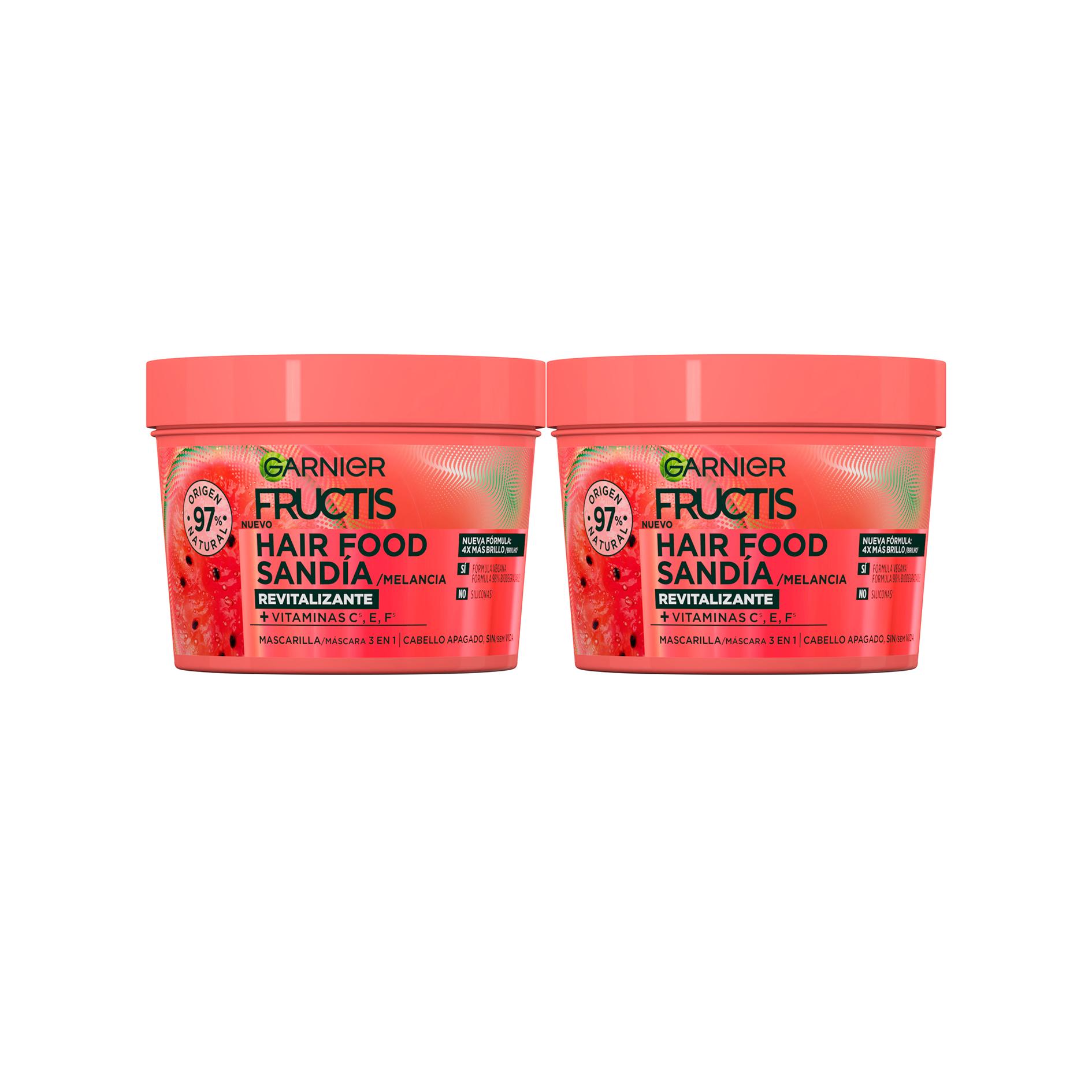 GARNIER Fructis Hair Food Sets de Sandía Revitalizante para Cabello apagado, sin vida.