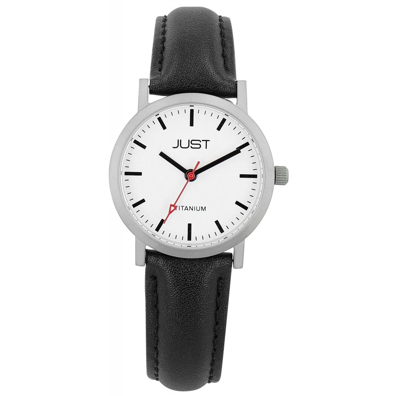 Reloj Just® Mujer em Titânio com Bracelete em Pele Genuína 10038-006