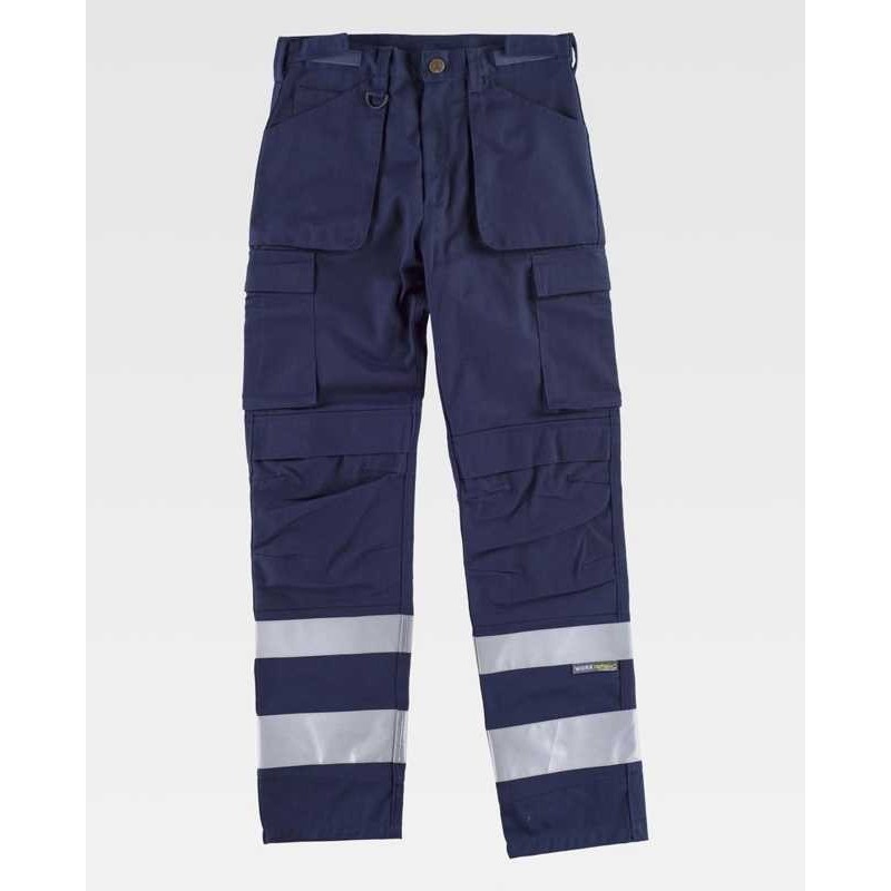 Pantalón de Trabajo Multibolsillos con Cintas Reflectantes