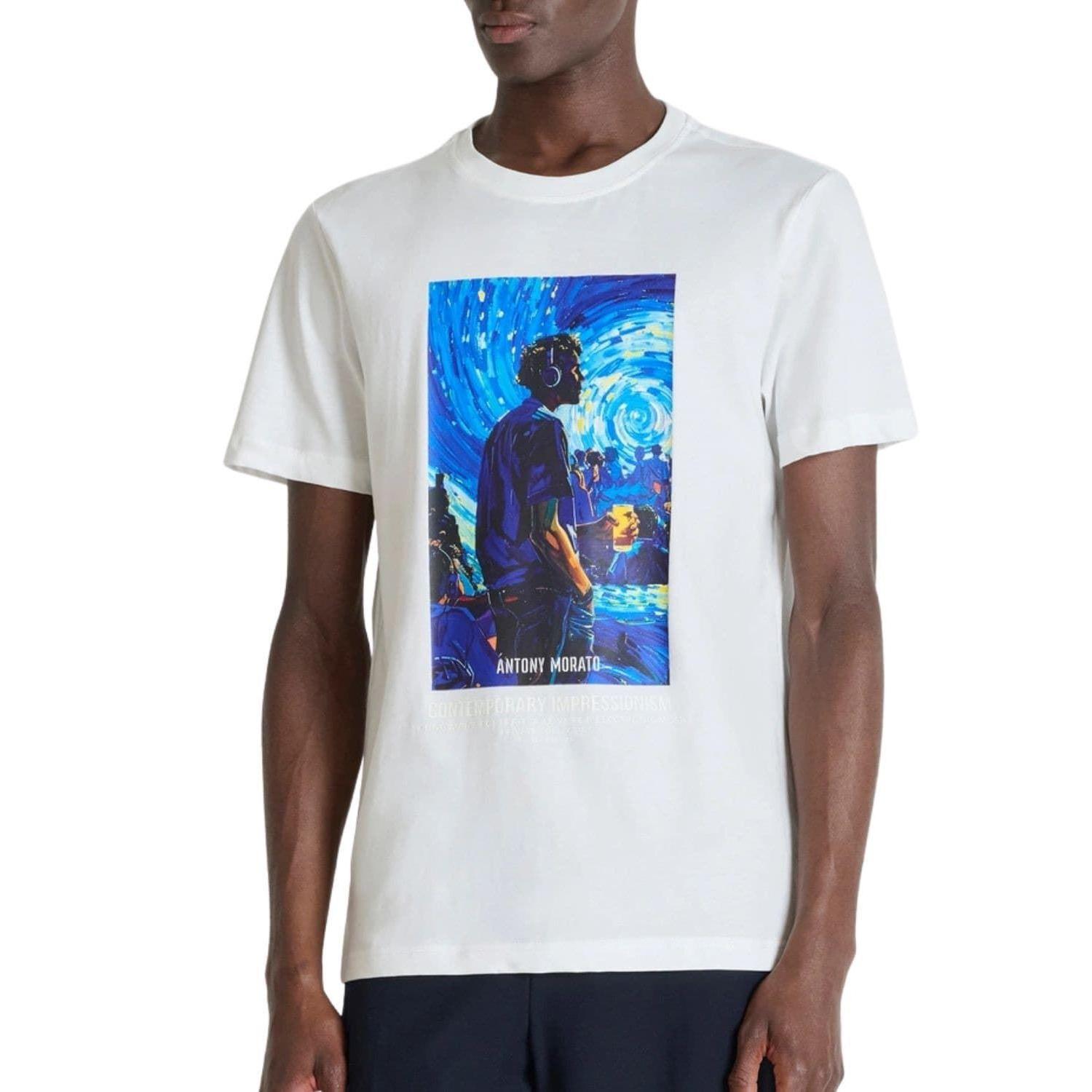 Camiseta Antony Morato Regular Fit Crema MMKS02711 FA100240 1011