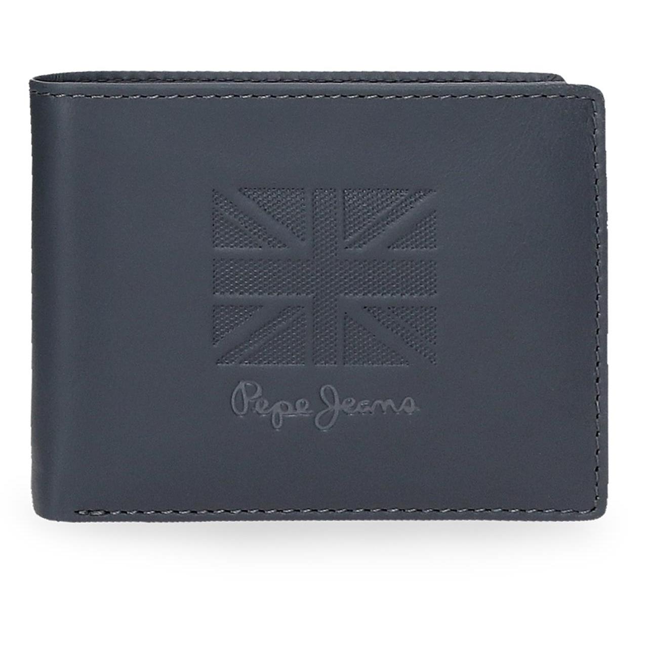 Billetero Pepe Jeans Denver en Piel Auténtica con Protección RFID, 11 cm, Diseño Compacto y Tarjetero Extraíble