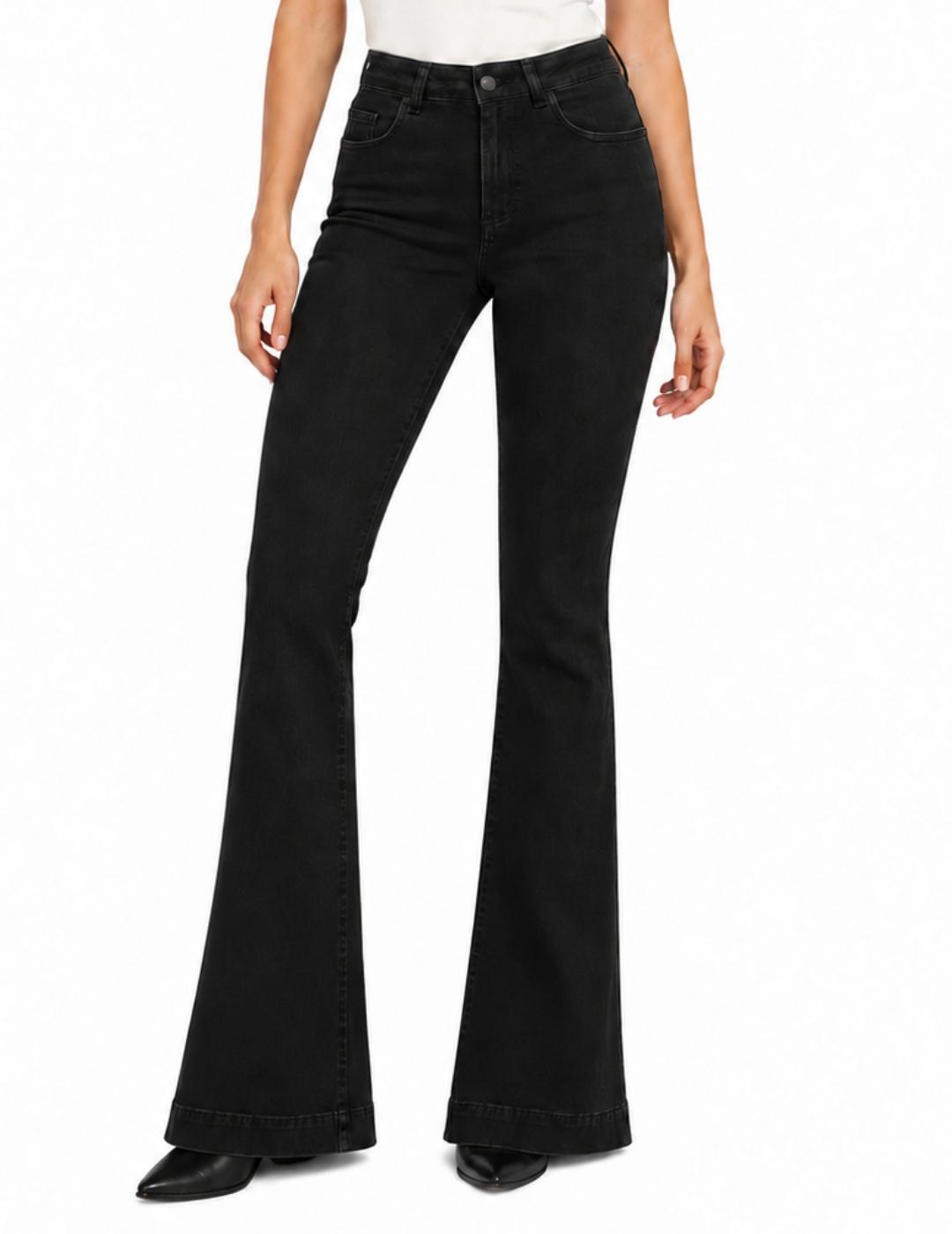 Pantalón vaquero Only Blush Flared negro azul de mujer