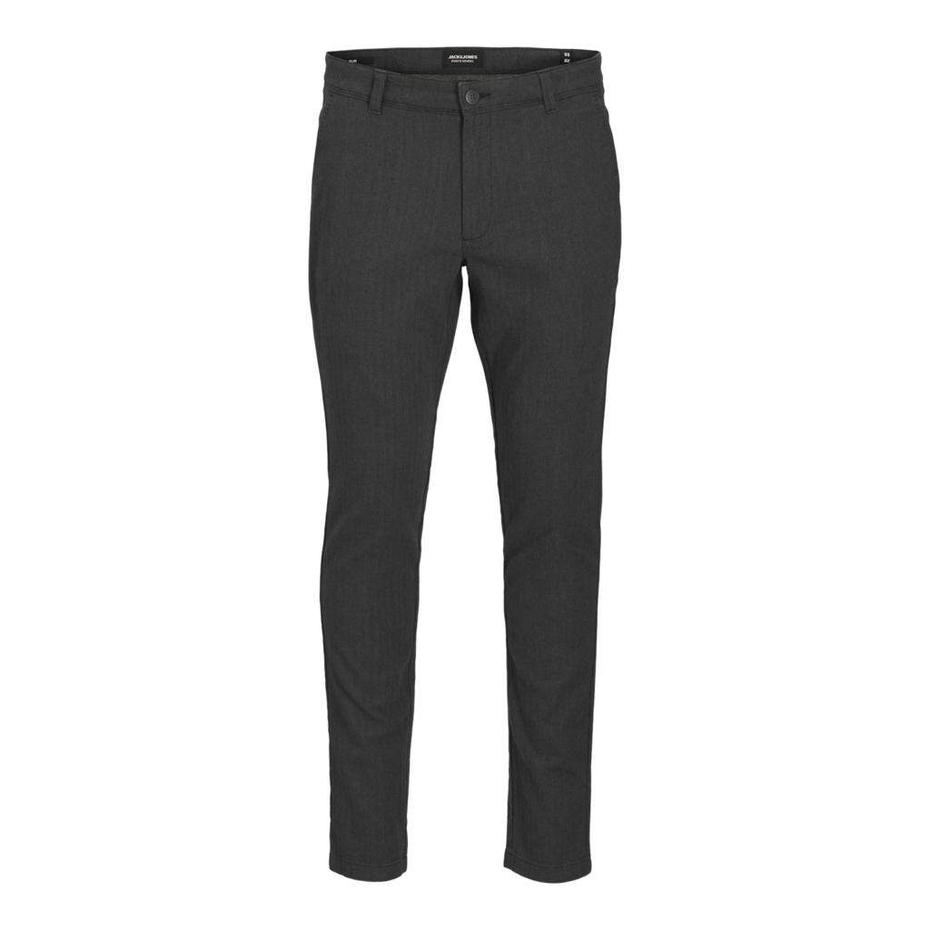 Jack & Jones - Pantalones chinos Marco corte slim para hombre, informales y elegantes en gris oscuro, tela entretejida resistente