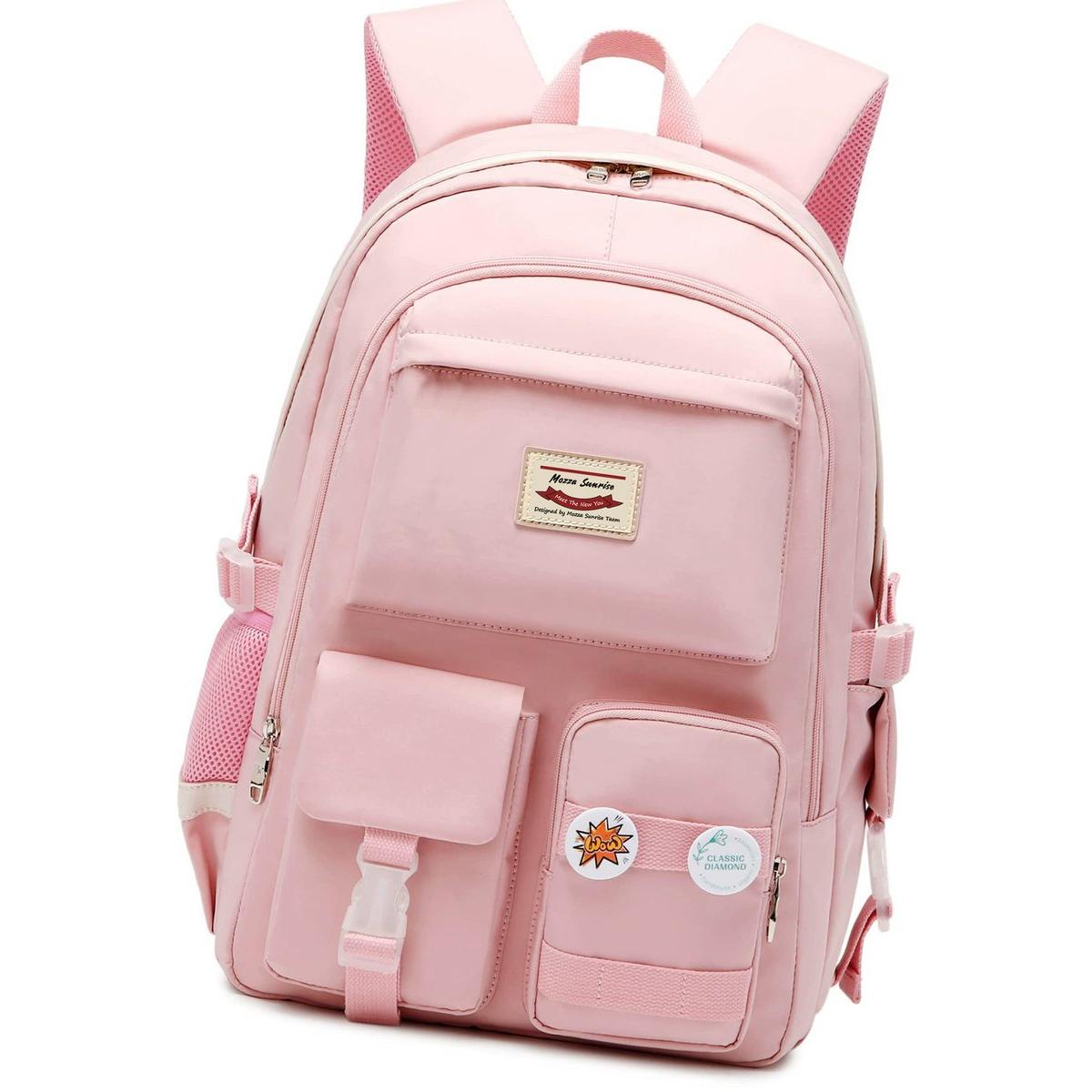 Mochilas para portátiles, mochilas escolares para niños y niñas, mochilas de viaje antirrobo, mochilas informales para el día a día, mochilas para libros para adolescentes, mujeres, estudiantes y alumnos de secundaria, color rosa.