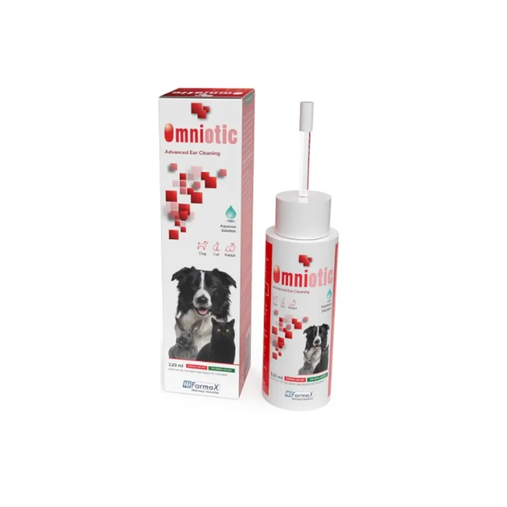 OMNIOTIC 120 ml solución limpiadora de oídos para gatos, perros y conejos Hifarmax