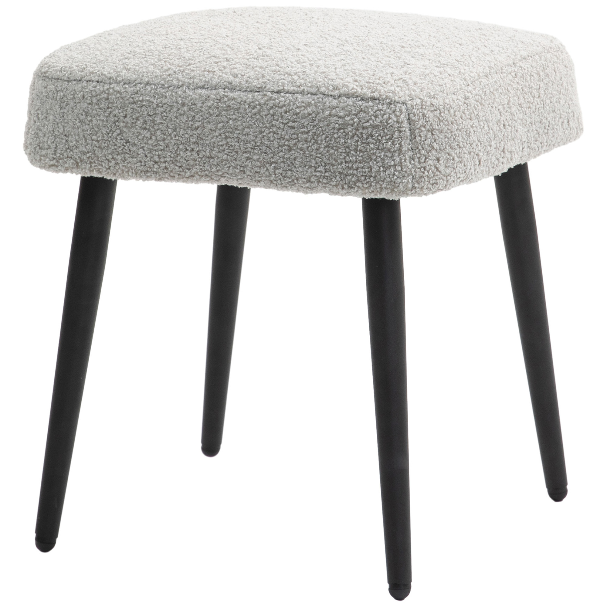 HOMCOM Reposapiés Cuadrado de Tocador con Patas de Acero Aspecto Cachemira para Salón Dormitorio 42 x 42 x 47 cm
