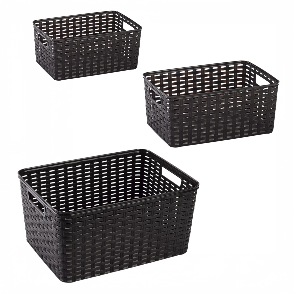 ZYLX SHOPPING – Set 3 Cestas Organizadoras Estilo Ratán | 6 Colores | Capacidad 6L + 10L + 18L | Multiusos para Cocina, Baño y Oficina