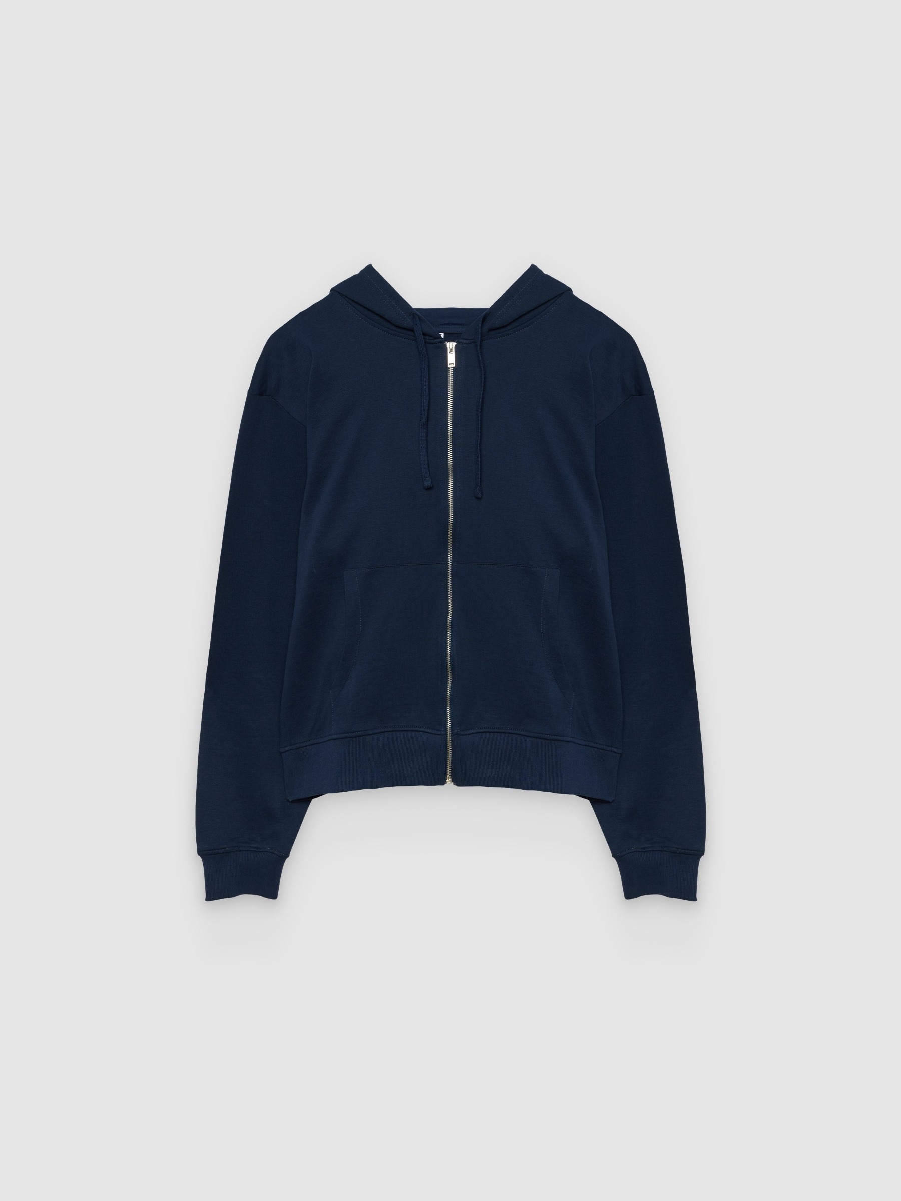 Sudadera oversize de felpa con capucha, cremallera frontal y bolsillos delanteros INSIDE