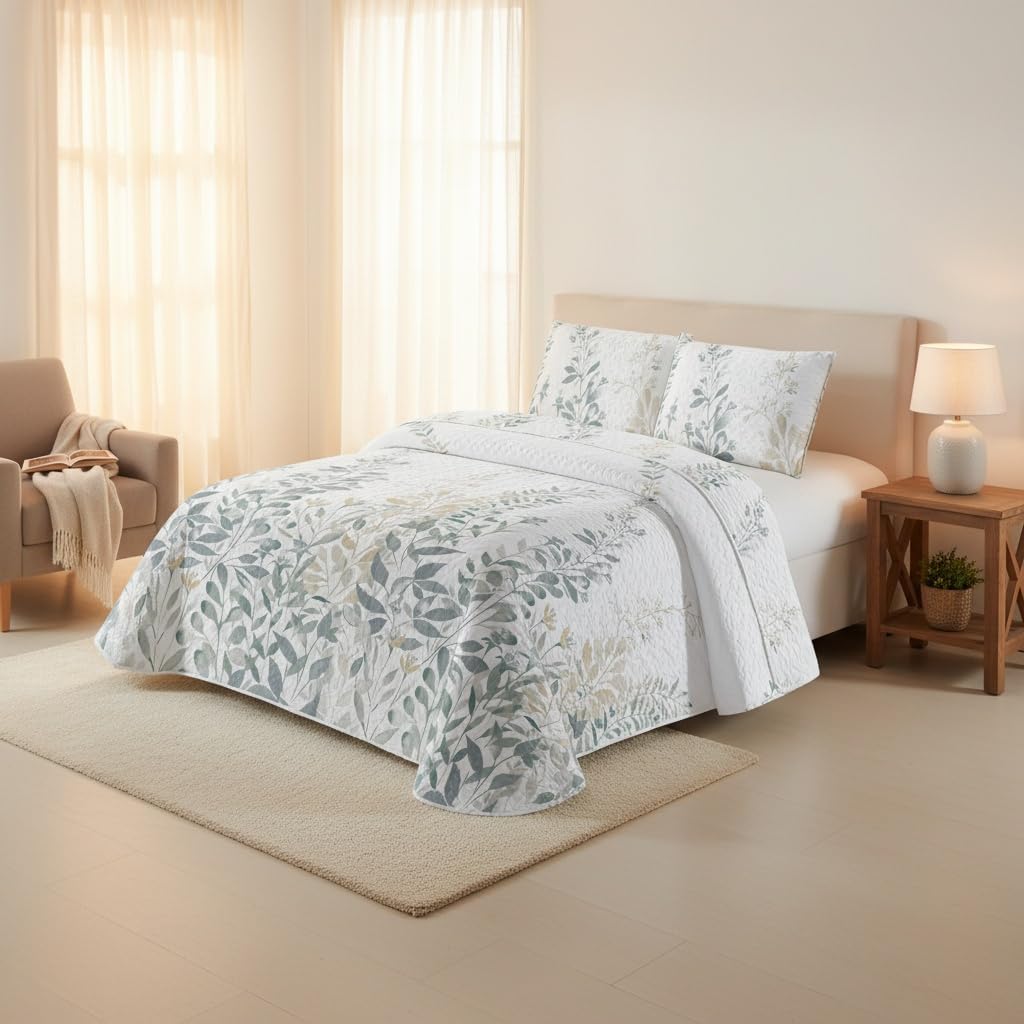 OsoNube-Colcha bouti para verano y entretiempo - Colcha para cama inluye 1 o 2 funda de cojin segun la medida，Colcha cubre cama 100% poliester, suave y transpirable. El diseño de la funda de cojin puede variar según el corte del tejido