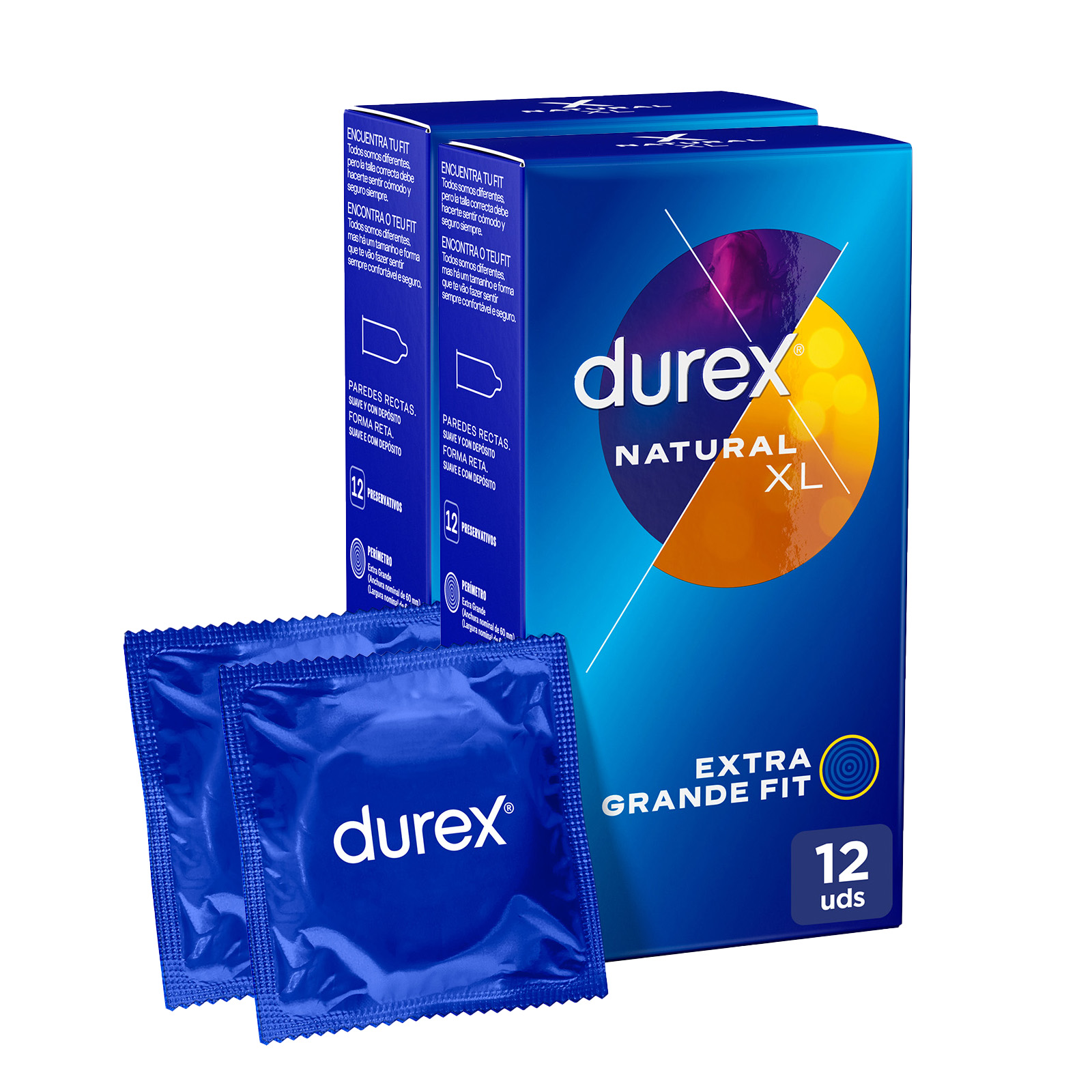 Durex - Preservativos Natural XL, el clásico de durex, para Mayor Sensación Packs 12-24 condones para un sexo seguro