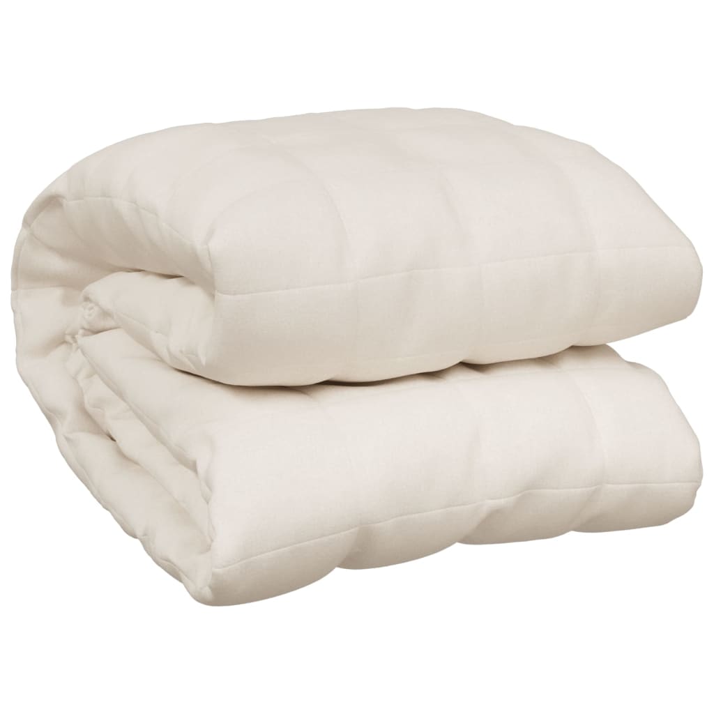 vidaXL Manta con peso tela color crema claro 137x200 cm 10 kg