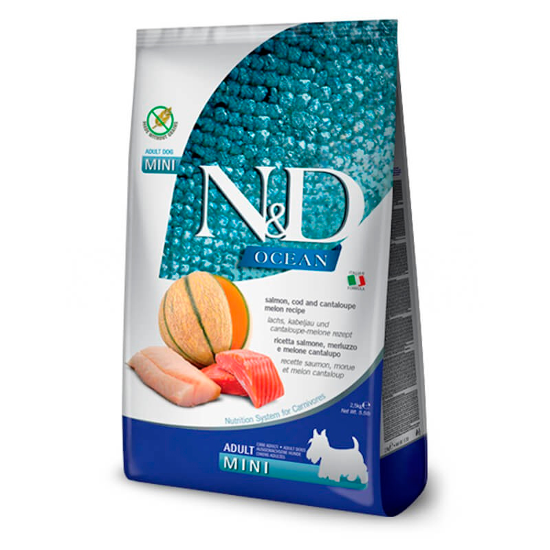 Farmina N&D Dog Ocean Adult Mini Salmón y Bacalao - Pienso para perros adultos de razas mini