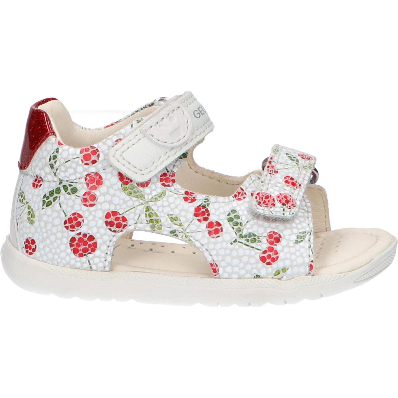 Geox girl's sandals b254wa 00754 b sandal macchia gir c0644 off white-red