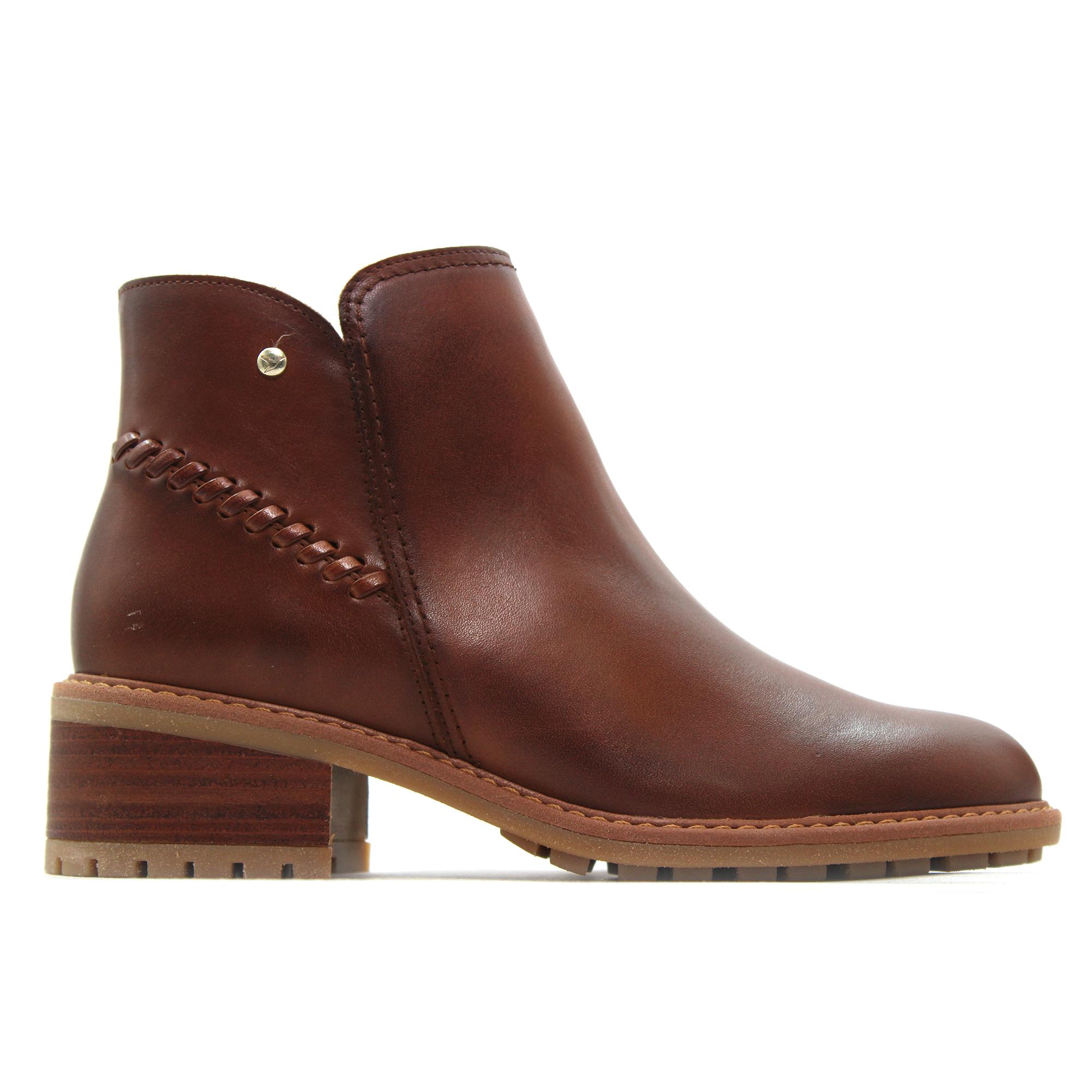 Pikolinos W0D-8871 Botas Chelsea clásicas lisas con cremallera,tacón ancho,suela de goma,cuero,piel,sencilla para señora
