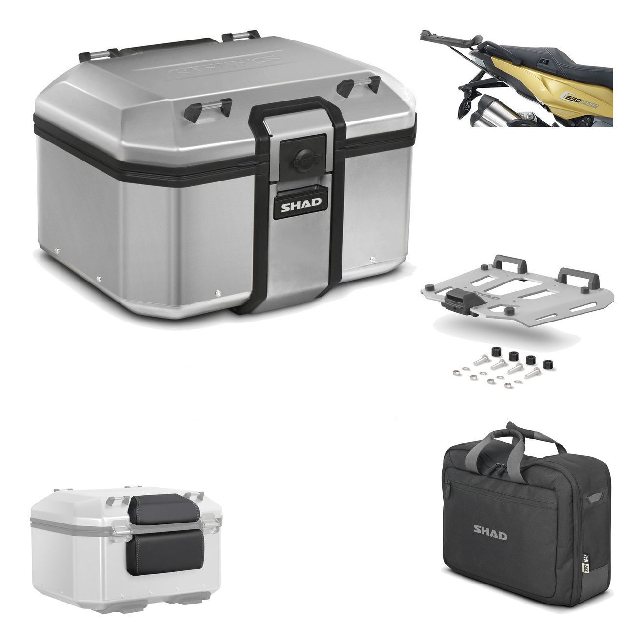 Baul Trasero + Herraje Montaje + Parrilla + Accesorios Tr48 Terra KIT-188450
