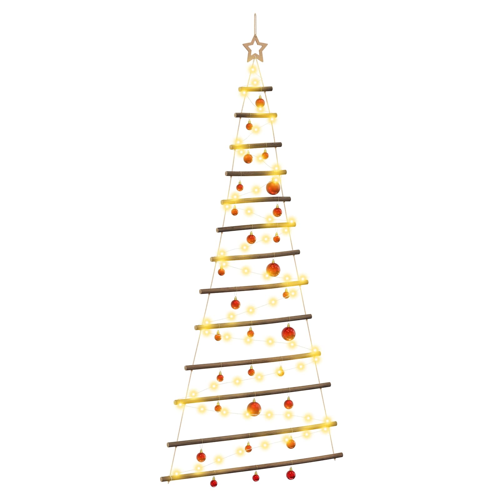 vidaXL Árbol de Navidad colgante con bolas 180 cm 100 LED Blanco Cálido/Multicolor