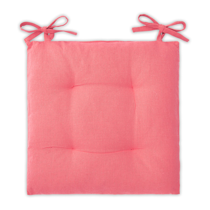 Set de 2 Cojines para Sillas Decorativos de Asiento 40x40x5cm con Cintas de Sujeción, Algodón, Fabricado en España