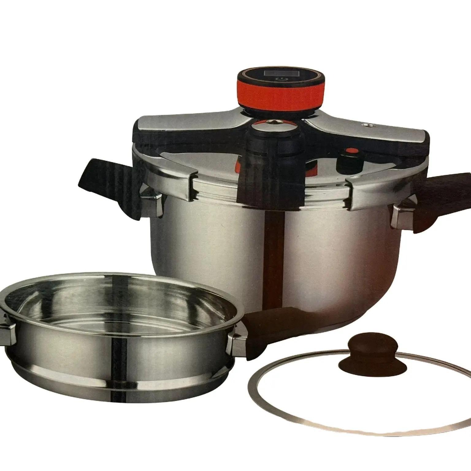 Olla a Presión HK Line 6 / 8 / 10L 26 cm | Base 5mm Impact Bond 1600T | Acero Inoxidable con Sistema de Seguridad y Núcleo de Cobre
