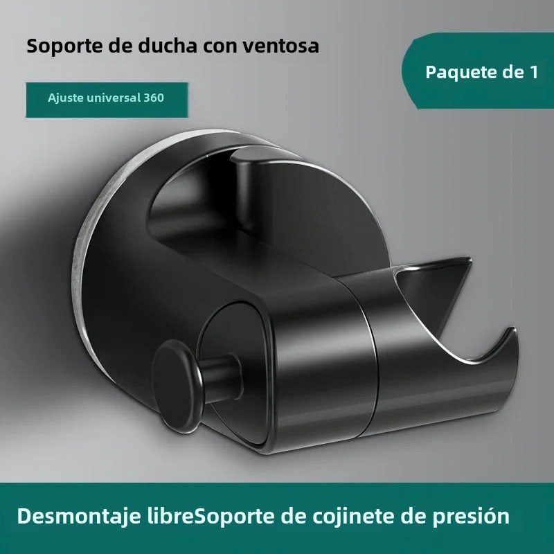 TK Soporte De Ducha Fácil De Instalar Sin Perforar Con Ventosa Ajustable Y Gancho Rotativo Material Duradero Plástico