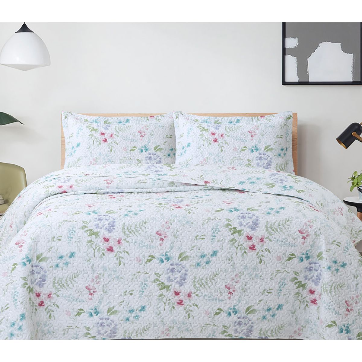 Colcha Bouti termosellada con Estampado Floral  hasta camas de 150 cm - Marca Dolz
