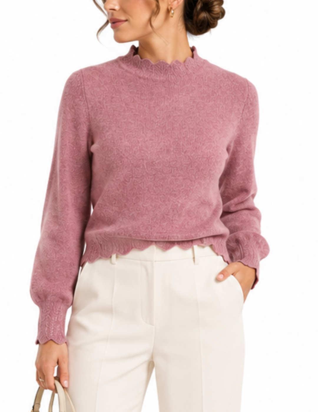 Jersey Vila Nikolina rosa de punto para mujer