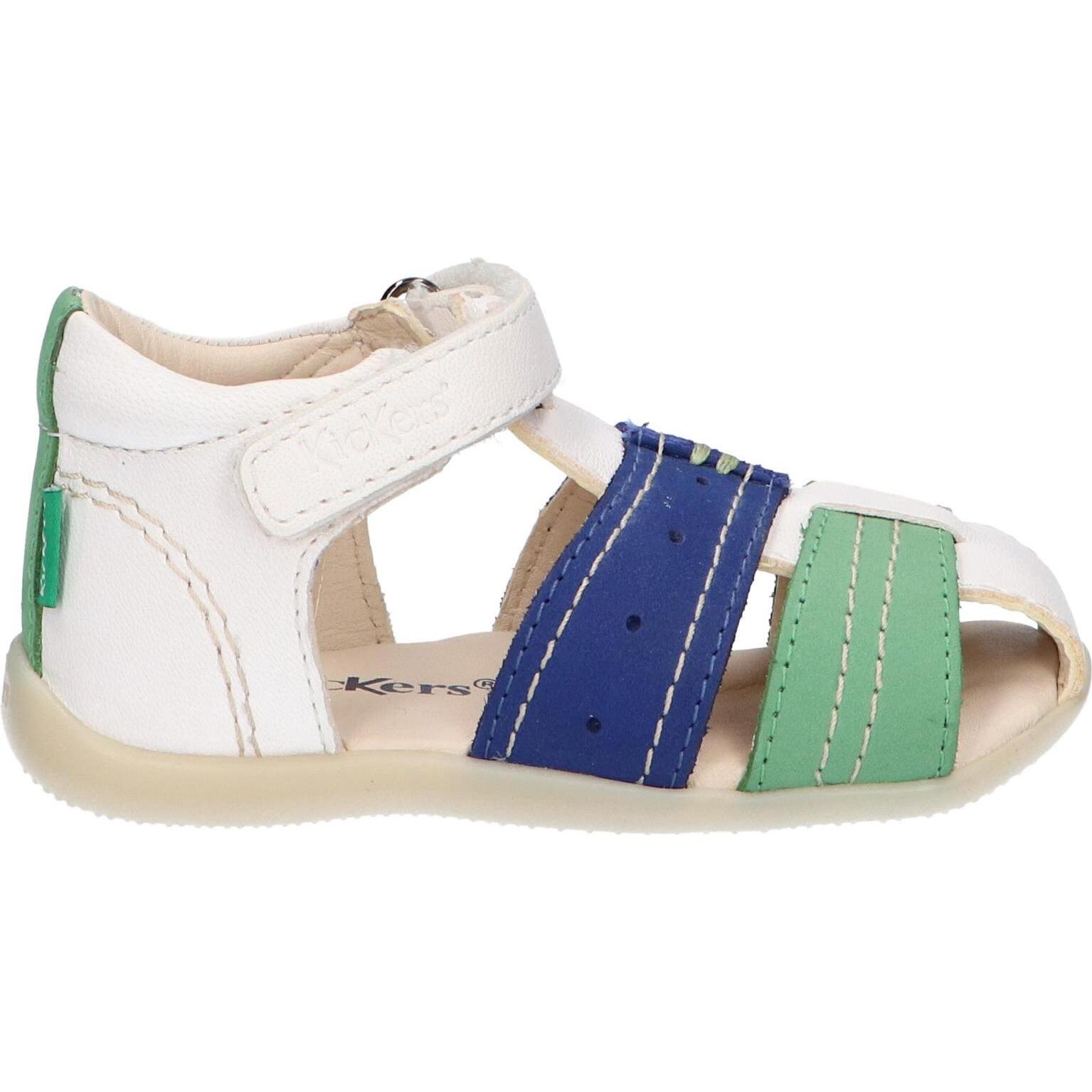 Kickers boy's sandals 785422 -10 bigbazar-2 32 blanc bleu vert