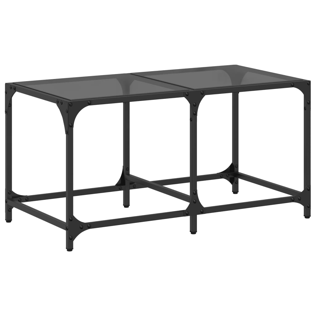 Vidaxl Mesa de Centro de Vidrio y Acero 78,5x40x40 Cm