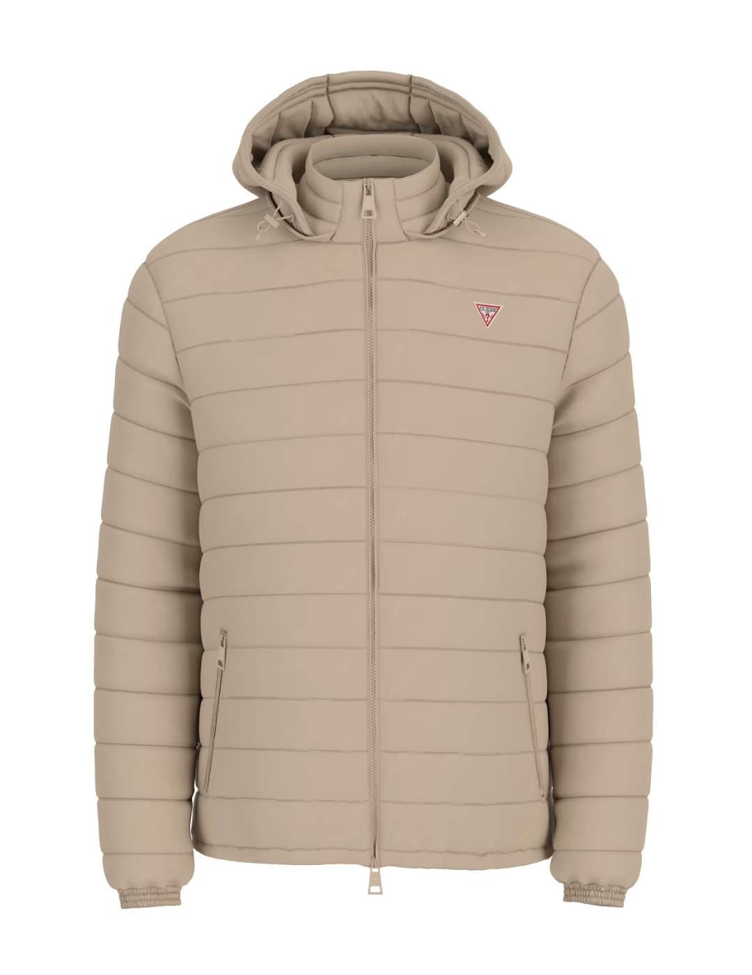 Chaqueta Guess Jeans Hooded beige con capucha para hombre