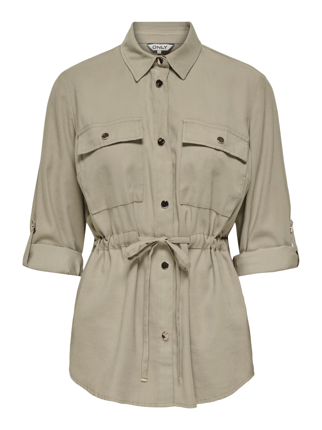 Only mod. 15310852 Camisa m/l Lenzing con bolsillos