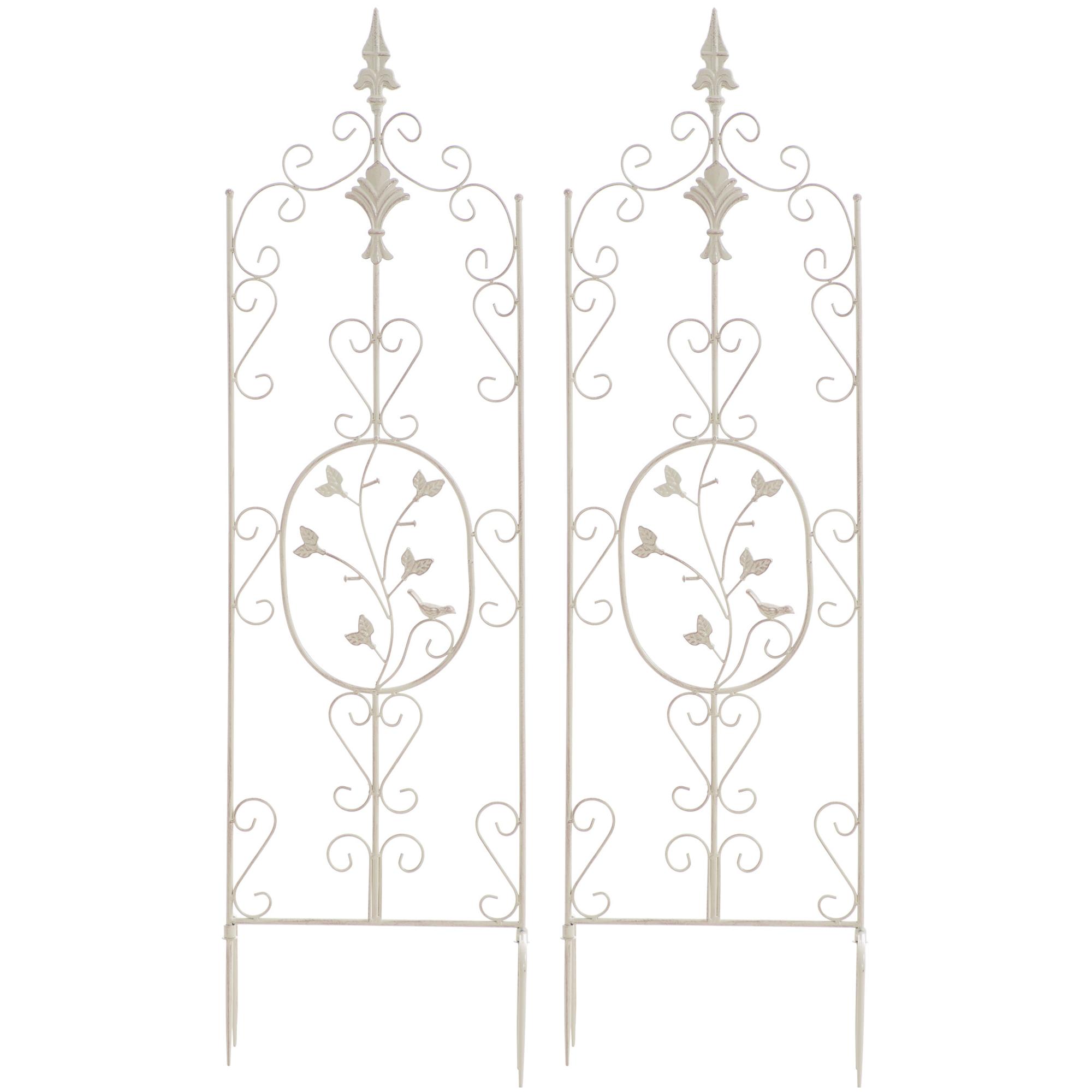 Set de 2 soportes para enredaderas Burgus Crema antiguo