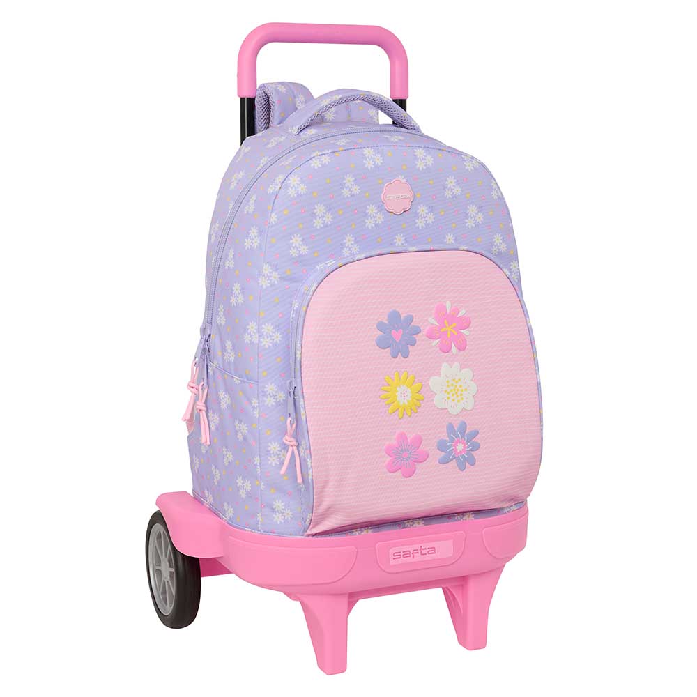 SAFTA | Mochilas Escolares Adaptables a Carro Ergonómicas y Acolchadas, Bolsillo Frontal Grande con Cremallera, Doble Tirador, Bolsillo Interior y Trasero, Hombreras Ajustables, Asa Superior