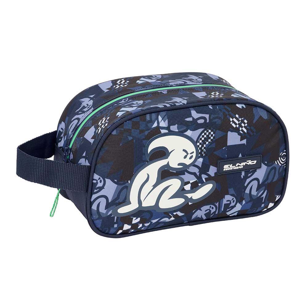 SAFTA | Neceser Escolar El Niño Navy Adaptable a Carro (Sin Carro) 26 x 15 x 12 Cm (4,7 Litros), con Asa Lateral, Compartimento con Cremallera, Organizador Infantil y Juvenil para Vuelta al Cole, Azul Marino