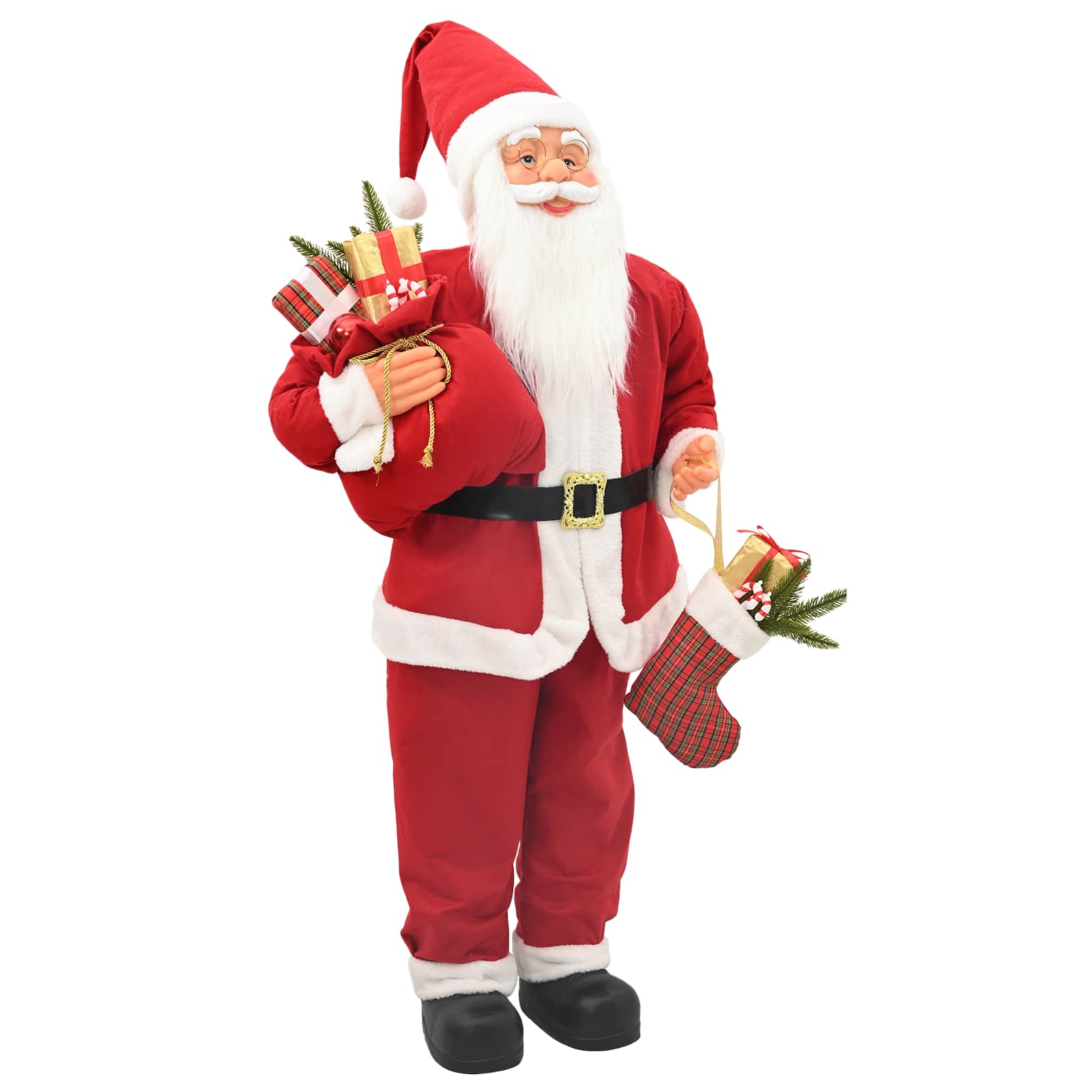 vidaXL Figura de Papá Noel Rojo Poliéster Multitalla