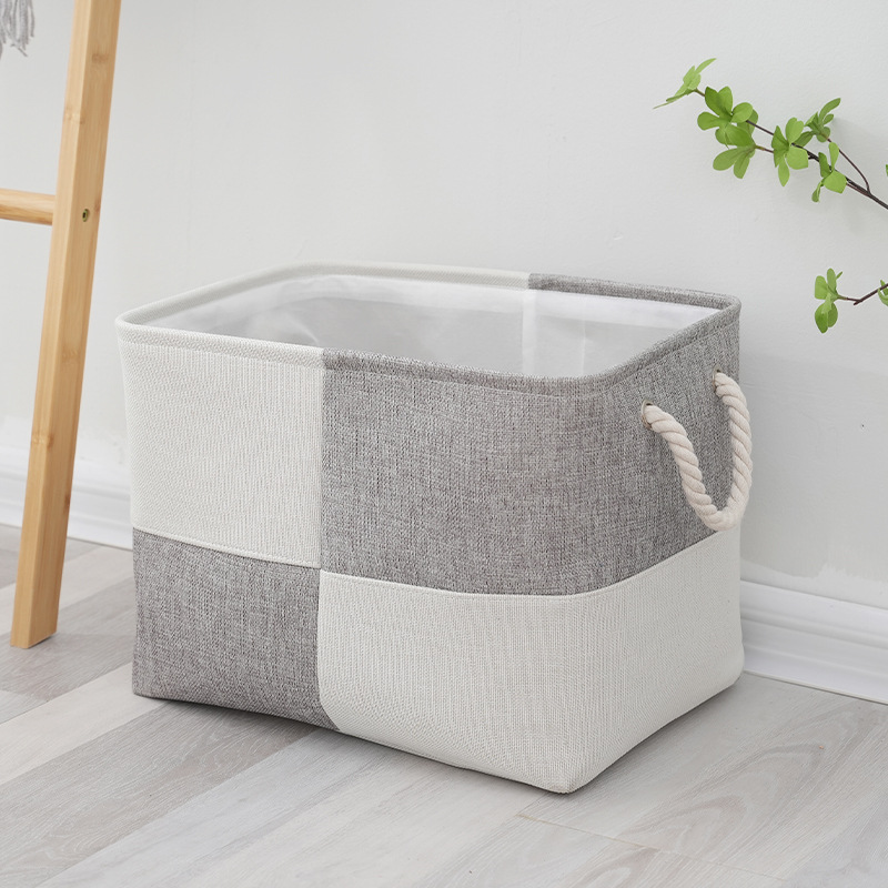 TK Cesta De Almacenamiento De Lino Plegable Para Ropa Interior Calcetines Juguetes Bebé Organizador Doméstico Para El Hogar