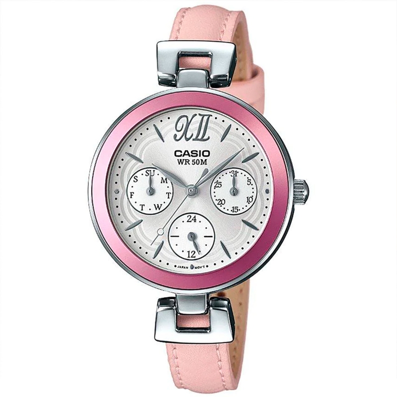 Casio Ltp-e407l-4avdf Reloj De Pulsera Analógico Con Calendario Para Mujer Color Rosa 50 Metros