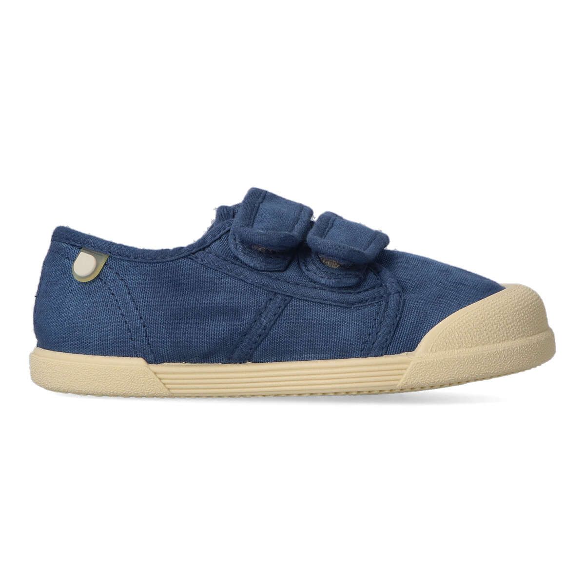 Igor - Zapatillas de lona para niños con concepto barefoot y drop cero, 100 % algodón sostenible, cierre de velcros y puntera reforzada en blanco