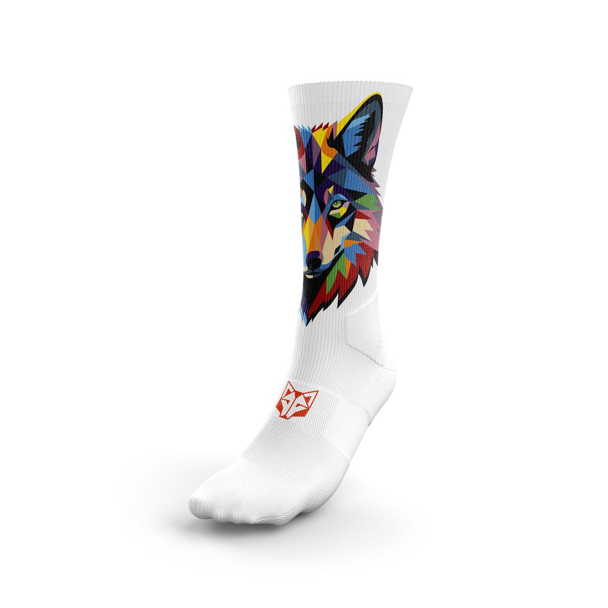 Calcetines Hombre Deportivos OTSO Ultra Ligeros, Transpirables y Sin Rozaduras – Running, Gym, Ciclismo... - (Be a wolf) y Muchos Diseños Originales Disponibles