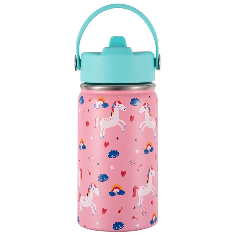 Botella de Agua de Maple inoxidable de 350ml para niños (20 Diseños) mantiene El Frío y el color-Reutilizable térmico | Libre de BPA | Mantiene 24H frío/Caliente 12H | Thermo & Hermético-Prueba de Fugas de Doble comparación (TK350 1099 F6 D7)