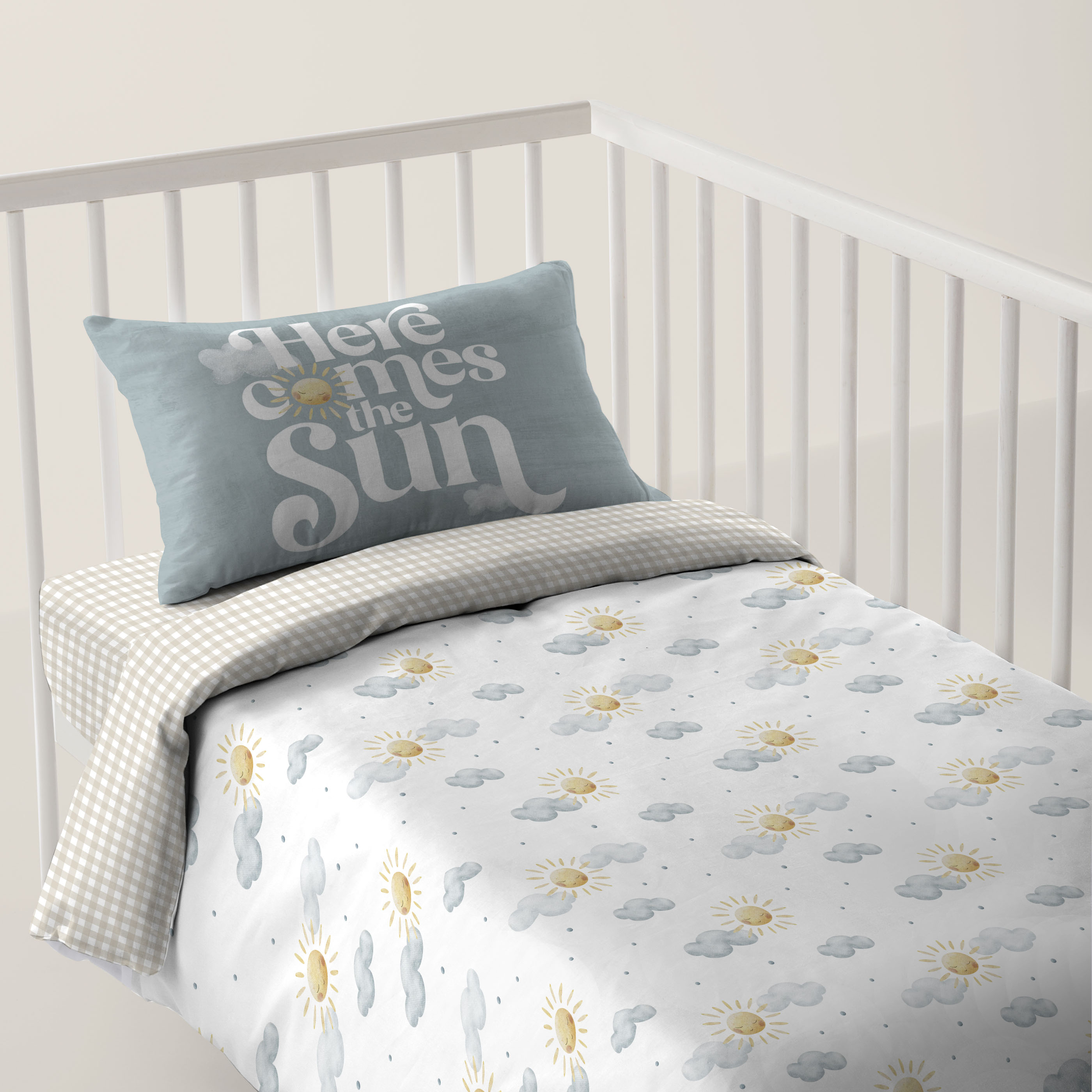 COOL KIDS - Funda Nórdica Cuna Estampada Reversible - 100% Algodón - Extra Suave - 5 Modelos - 100×120/115×145 cm - Fabricado en España