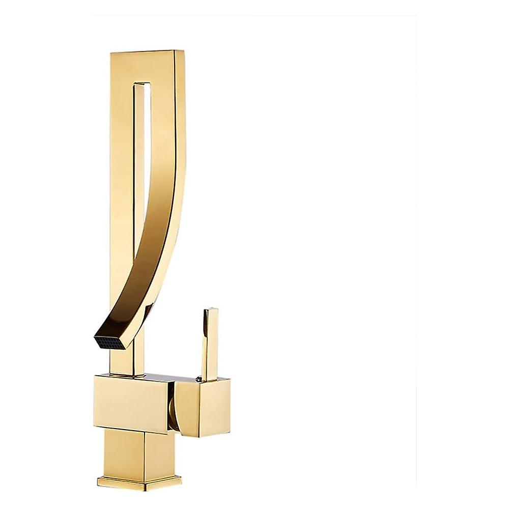 Grifo Baño Lavabo Dorado de Cobre
