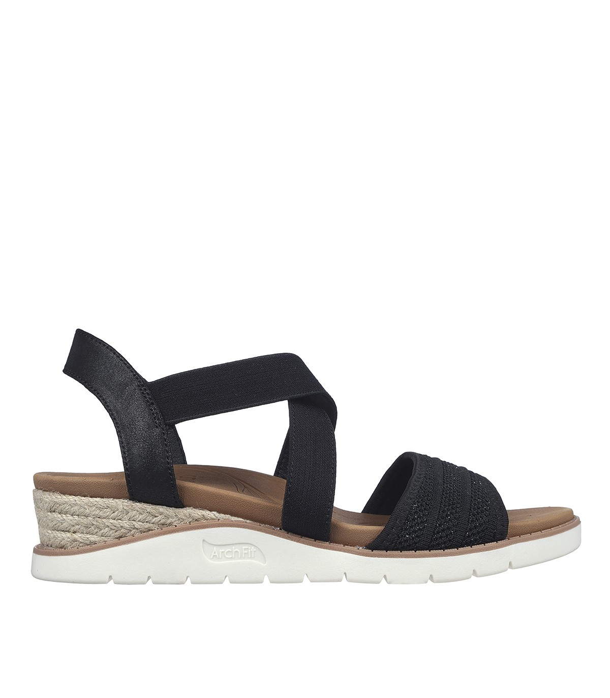 SANDALIAS NEGRO SKECHERS BOBS ARCH FIT BEACH KISS - BOHO BEYOND
