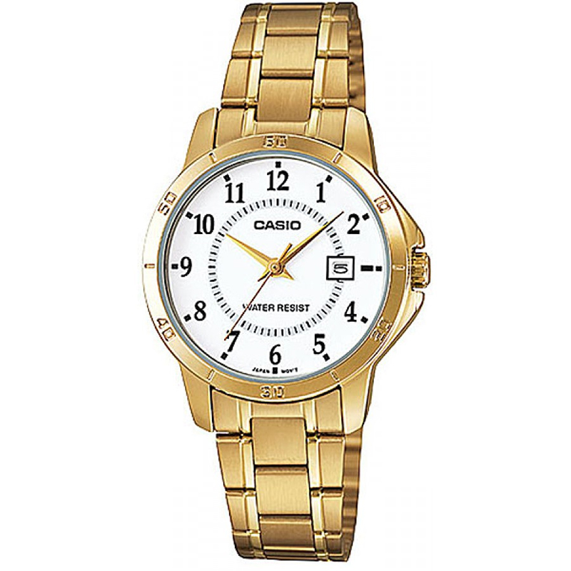Casio Ltp-v004g-7budf Dress Reloj Para Para Mujer Color Dorado